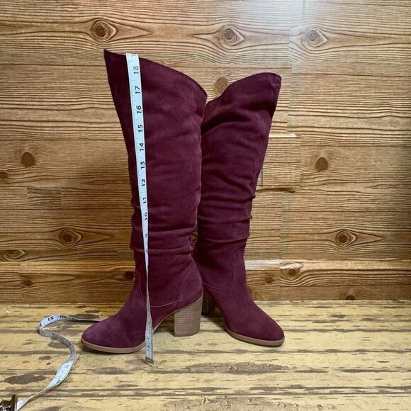 NWOT Nine West Purple Suede Slouch Boots sz 6.5 - Picture 4 of 5